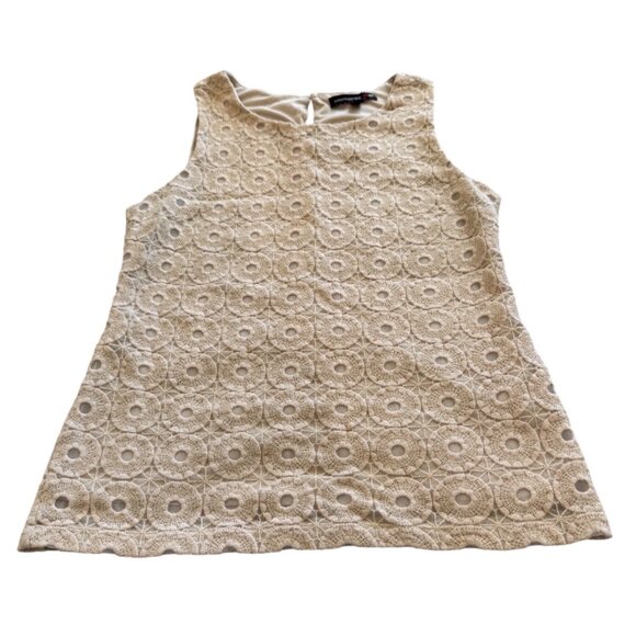 Banana Republic Mad Men Collection Beige Lace Sleeveless Top S - Picture 1 of 7
